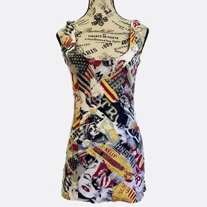 Vintage Sleeveless Print Mini Dress 🗽